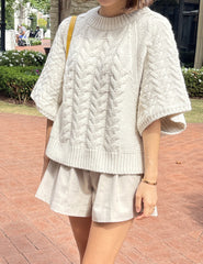 Cable Poncho Sweater