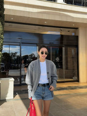 V-Neck Slim Cardigan Sweater