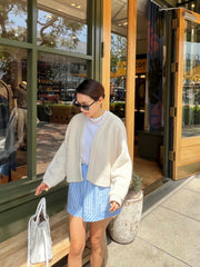 Wide Leg Striped Cotton Poplin Shorts