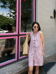 Linen V-Neck Jumpsuit