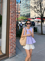 Pleated Sleeveless Blouse