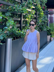Pleated Sleeveless Blouse