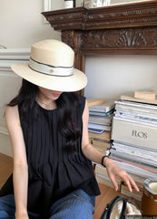 Pleated Sleeveless Blouse