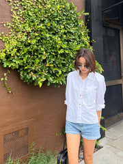 Floral Stitch Accent Shirt