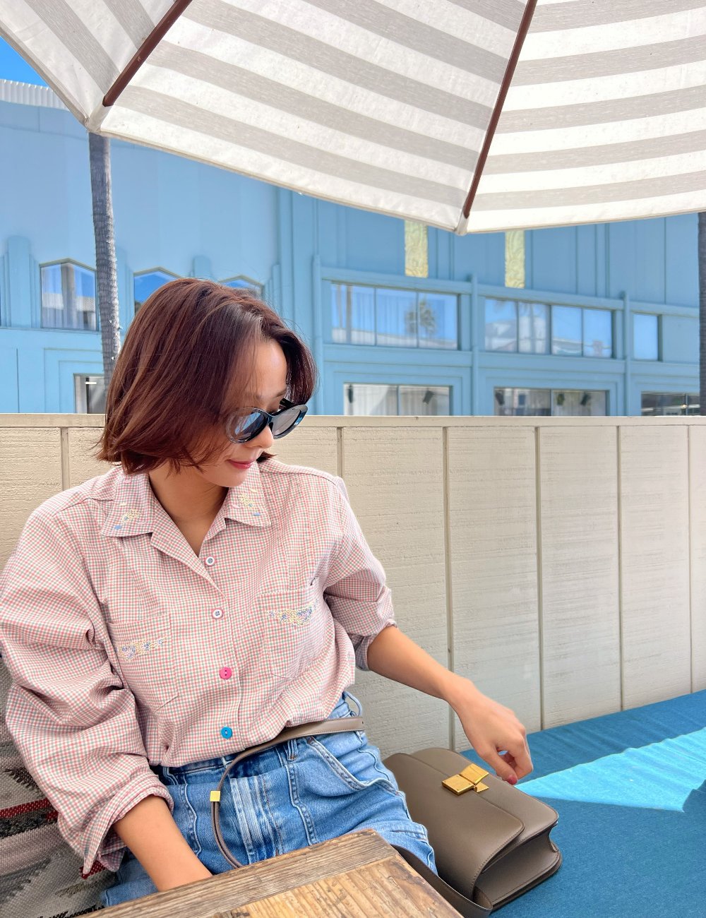 Checkered Embroidery Shirt