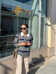 Striped Rugby Knit Top