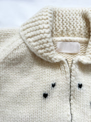 Handmade Wool Zip Up Knit Cardigan Sweater